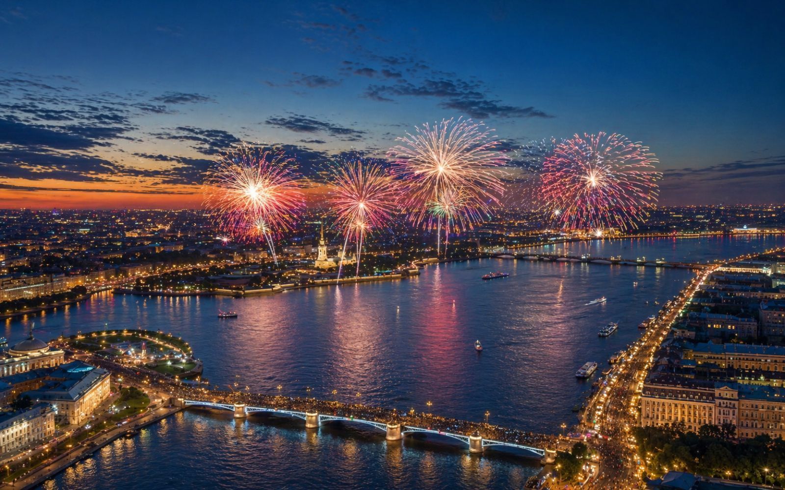 May 9 in Petersburg - Fireworks on the ship and bus tour